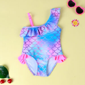 Hello Kitty Girls Swimsuit Set with Matching Scrunchie – Cute Long Sleeve Swimwear for Kids & Teens
